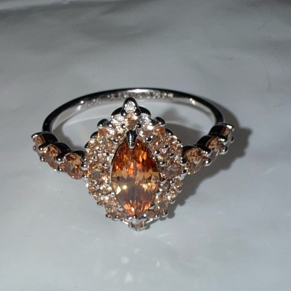 The sterling club. Dark Smokey topaz cz. Women's Ring